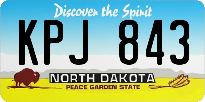 ND license plate KPJ843