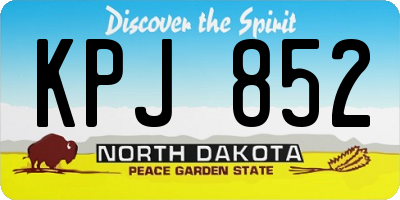 ND license plate KPJ852