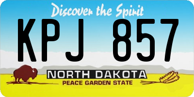 ND license plate KPJ857