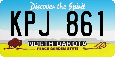 ND license plate KPJ861