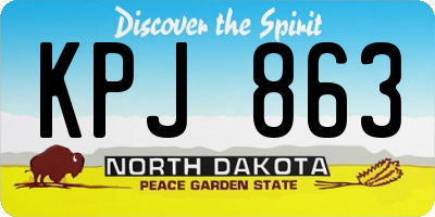 ND license plate KPJ863