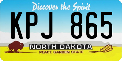 ND license plate KPJ865