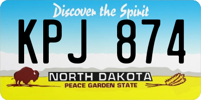 ND license plate KPJ874