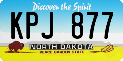 ND license plate KPJ877