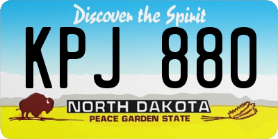 ND license plate KPJ880
