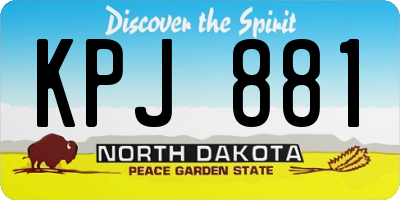 ND license plate KPJ881