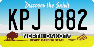 ND license plate KPJ882