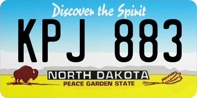 ND license plate KPJ883