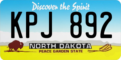 ND license plate KPJ892