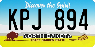 ND license plate KPJ894