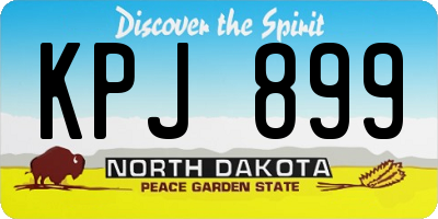 ND license plate KPJ899