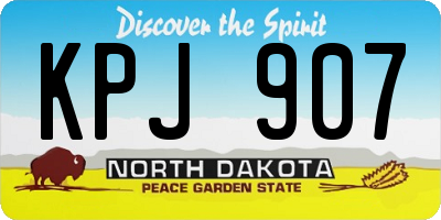 ND license plate KPJ907
