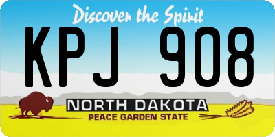ND license plate KPJ908
