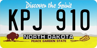 ND license plate KPJ910