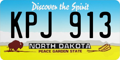 ND license plate KPJ913