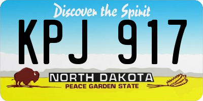ND license plate KPJ917