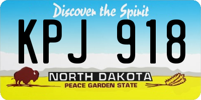 ND license plate KPJ918