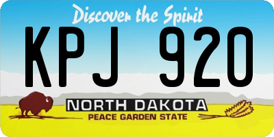 ND license plate KPJ920