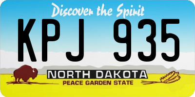 ND license plate KPJ935