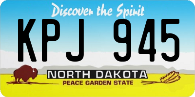 ND license plate KPJ945