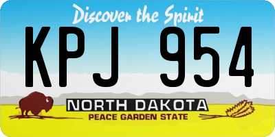 ND license plate KPJ954