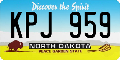 ND license plate KPJ959