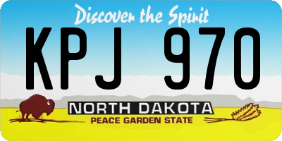 ND license plate KPJ970