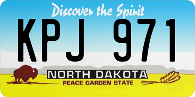 ND license plate KPJ971