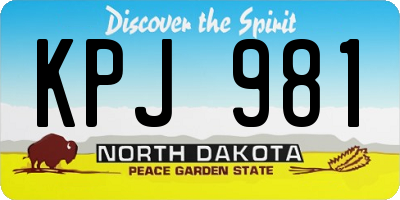 ND license plate KPJ981