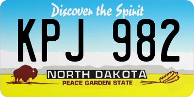 ND license plate KPJ982