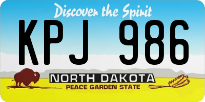 ND license plate KPJ986