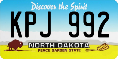 ND license plate KPJ992