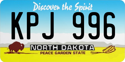 ND license plate KPJ996