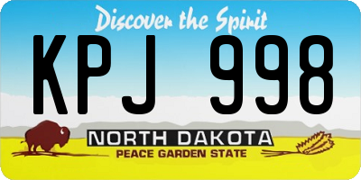 ND license plate KPJ998