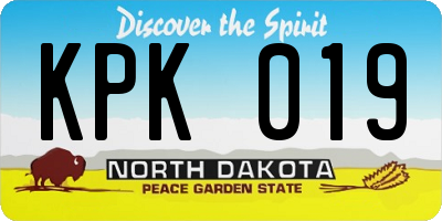 ND license plate KPK019