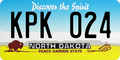 ND license plate KPK024