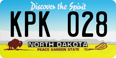 ND license plate KPK028