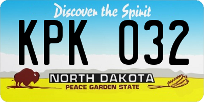 ND license plate KPK032