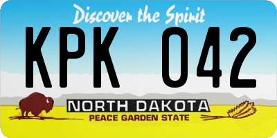 ND license plate KPK042