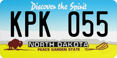 ND license plate KPK055