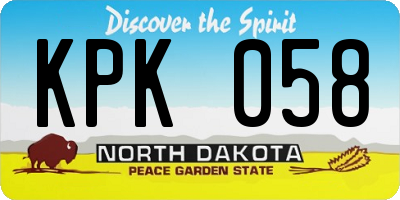 ND license plate KPK058