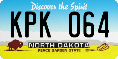 ND license plate KPK064