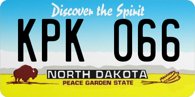 ND license plate KPK066