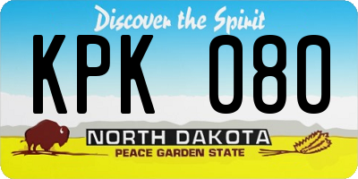 ND license plate KPK080