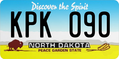 ND license plate KPK090