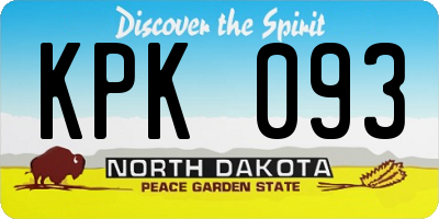 ND license plate KPK093