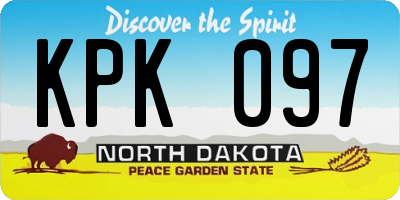 ND license plate KPK097
