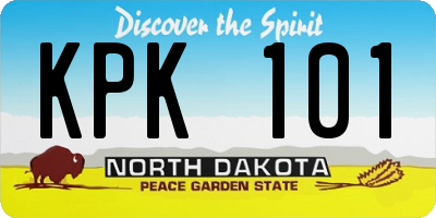 ND license plate KPK101