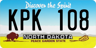 ND license plate KPK108