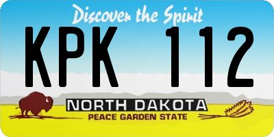 ND license plate KPK112